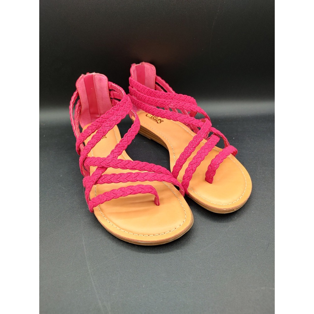 Carlos‎ by Carlos Santana Amara 2 Fuchsia Pink Braided Gladiator Sandals 8.5M